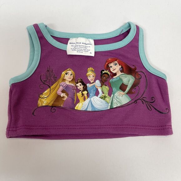 Build A Bear Workshop BABW Top Sleeveless Princesses Purple Blue - Picture 1 of 3